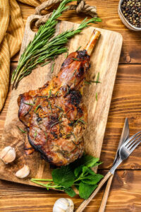 Roasted Leg of Lamb with Garlic-Herb Crust